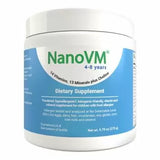 NanoVM 4-8 years dietary supplement container with blue and white label for children's vitamins and minerals