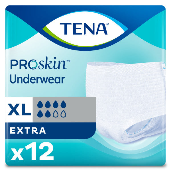 TENA ProSkin Extra Protective Incontinence Pull-Up Underwear, Moderate Absorbency, Unisex, X-Large, 55" - 66"