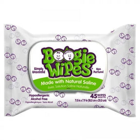 Boogie Wipes unscented saline wipes 45 count pack for sensitive skin and baby care