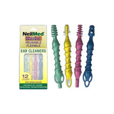 Reusable flexible ear cleaners in four colors, NeilMed WaxOut 12 count pack