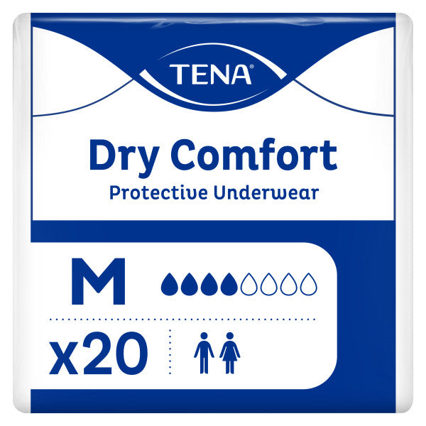 TENA Dry Comfort Protective Incontinence Pull-Up Underwear, Moderate Absorbency, Unisex, Medium, 34"- 44"
