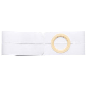 Elastic ostomy support belt with round opening, white medical accessory