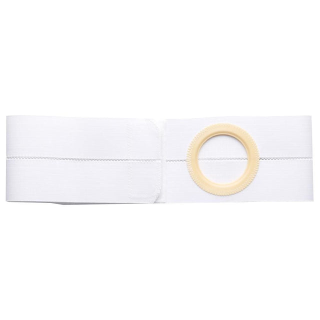 Elastic ostomy support belt with round opening, white medical accessory