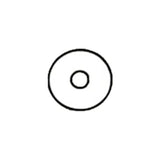 Black outline of a medical barrier ring for ostomy supplies on white background