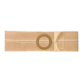 Beige ostomy belt with round adhesive opening for medical support