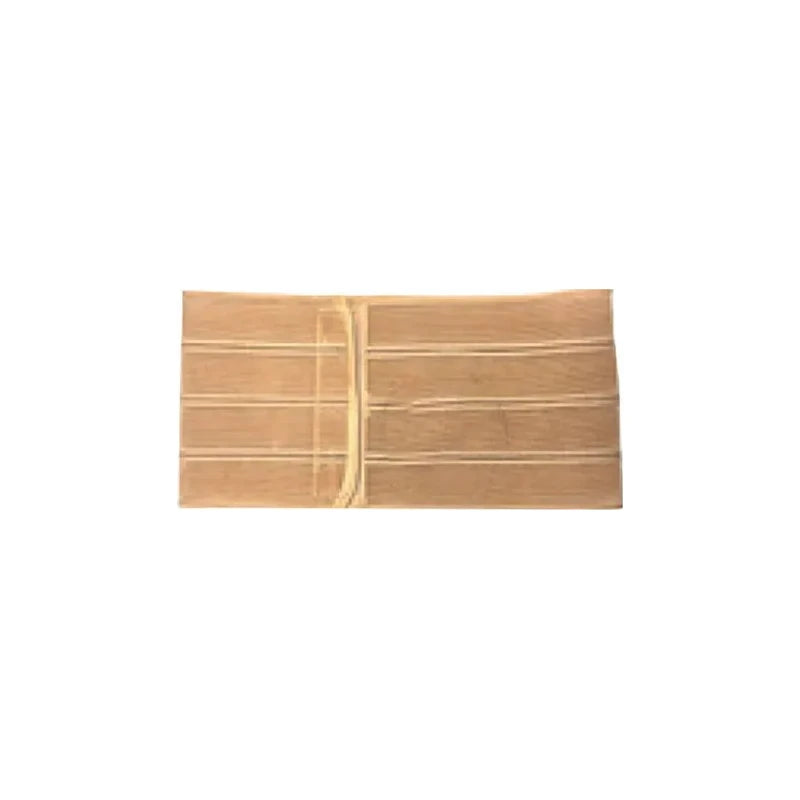Beige medical abdominal support belt with elastic bands for post-surgery or hernia care
