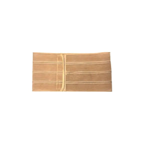 Beige medical abdominal support belt with elastic bands for post-surgery or hernia care