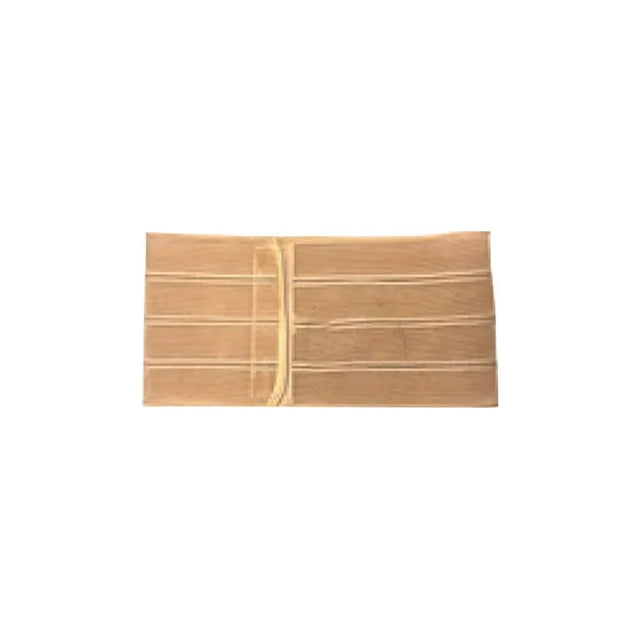 Beige medical abdominal support belt with elastic bands for post-surgery or hernia care
