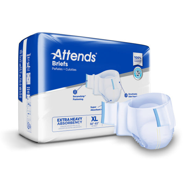 Attends Brief, Extra Heavy Absorbency, X-large, 58" - 63"