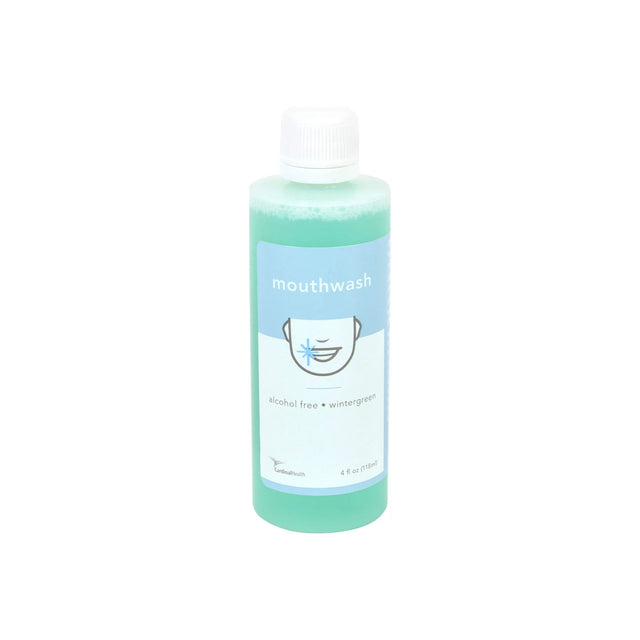 Cardinal Health alcohol free wintergreen mouthwash bottle, 4 fl oz, for oral care