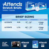 Attends Stretch Brief, Ultimate Absorbency, M/R