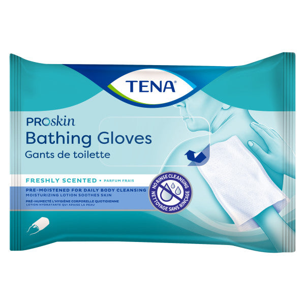 TENA ProSkin Bathing Glove, Premoistened Wipe, Scented, 9" x 5.9"