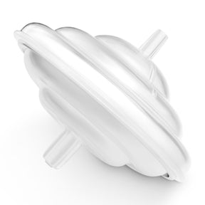 Plastic backflow protector for medical tubing, sterile, assembled, isolated on white background