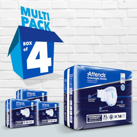 Attends Overnight Briefs, X-large, 58" - 63"