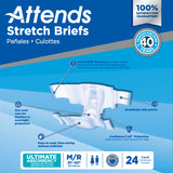 Attends Stretch Brief, Ultimate Absorbency, M/R