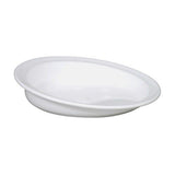White adaptive scoop plate with raised edge for easy feeding support