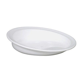 White adaptive scoop plate with raised edge for easy feeding support