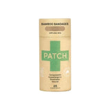 Patch bamboo bandages with aloe vera, compostable hypoallergenic sterile strips, 25 count