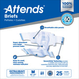 Attends Brief, Extra Heavy Absorbency, Medium, 32" - 44"