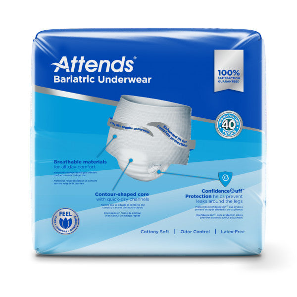 Attends Bariatric Underwear, Ultimate Absorbency, XX-Large, 68"- 80"