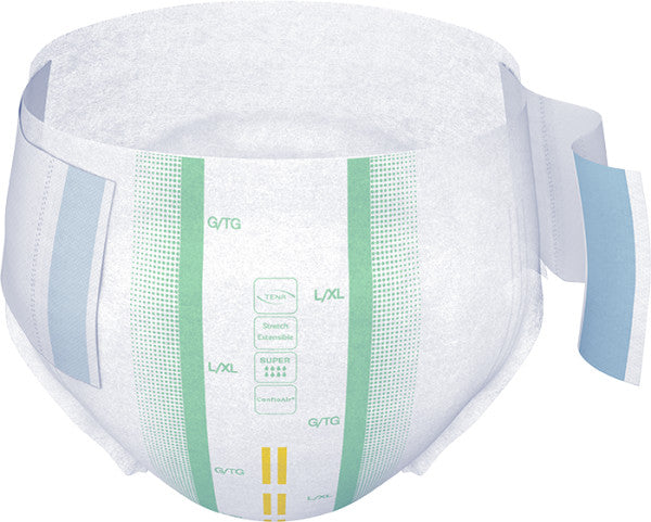 TENA ProSkin Stretch Super Incontinence Brief, Heavy Absorbency, Unisex, Large/X-Large, 41" - 64"
