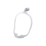 CPAP nasal mask frame for sleep apnea therapy, white silicone, isolated on white background
