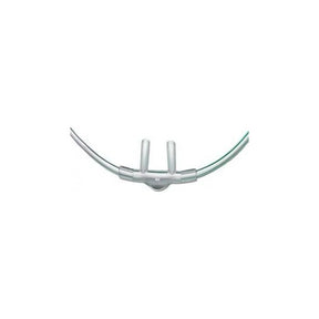 Nasal oxygen cannula with soft tubing for respiratory medical use