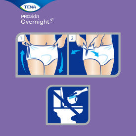 TENA ProSkin Overnight Super Protective Incontinence Underwear, Heavy Absorbency, Unisex, Medium