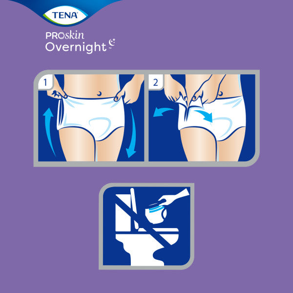 TENA ProSkin Overnight Super Protective Incontinence Underwear, Heavy Absorbency, Unisex, Medium