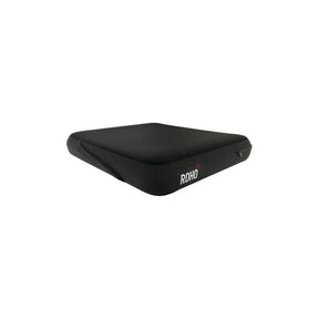 Black ROHO wheelchair seat cushion for pressure relief and comfort support