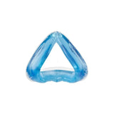 Blue silicone CPAP mask cushion for respiratory therapy, isolated on white background