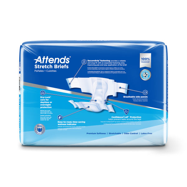 Attends Stretch Brief, Ultimate Absorbency, L/XL