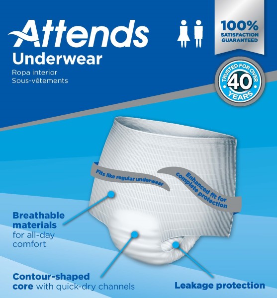 Attends Underwear, Maximum Absorbency, Large