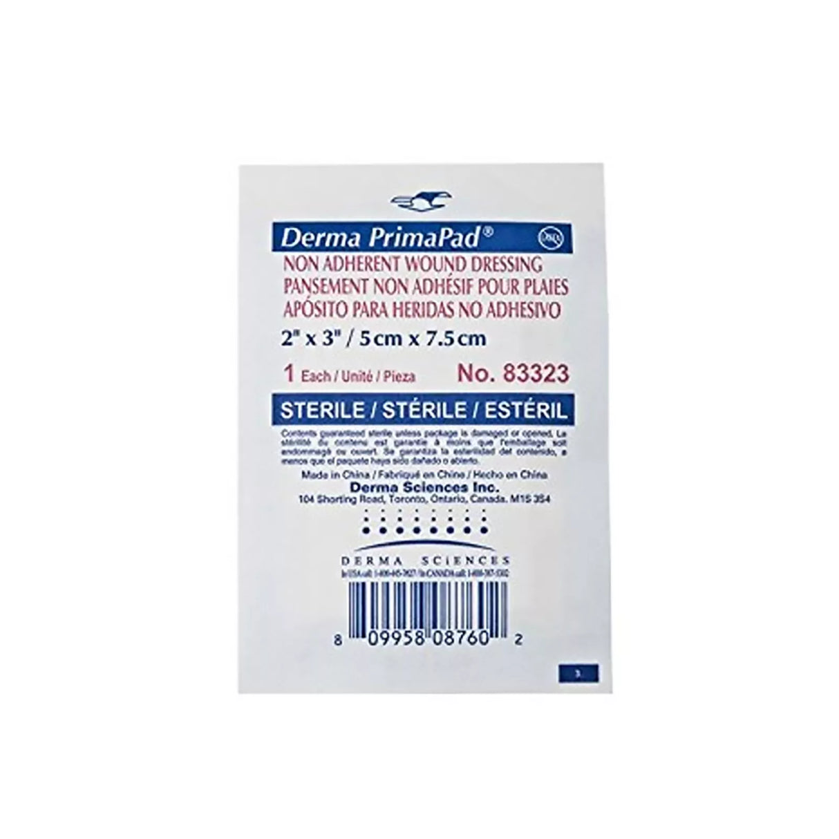 Sterile non-adherent wound dressing pad 2x3 inch, medical bandage in single-use packaging