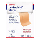Leukoplast elastic fabric adhesive dressing box, sterile bandages 2x3 inch, 50 count