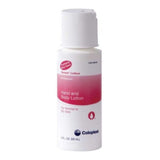 Hand and body lotion for normal to dry skin in a white and pink bottle, 2 fl oz.