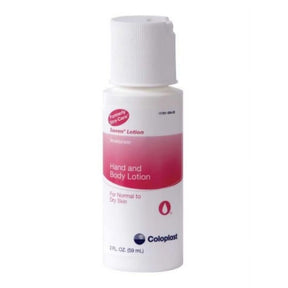 Hand and body lotion for normal to dry skin in a white and pink bottle, 2 fl oz.