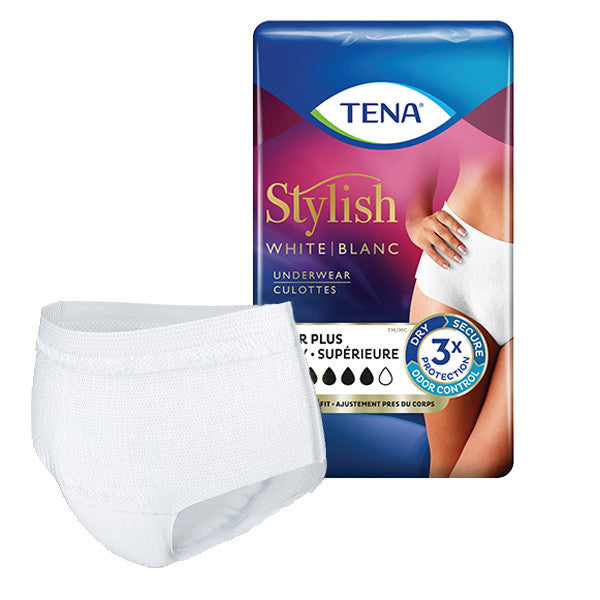 TENA Stylish Super Plus Incontinence Pull-Up Underwear for Women, Heavy Absorbency, Small/Medium 29" - 40"