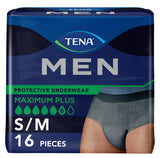 TENA MEN Maximum Plus Premium Fit Incontinence Underwear, Heavy Absorbency, Small/Medium