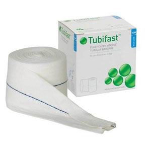 Tubular bandage roll with Tubifast packaging for medical wound care