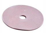 Round adhesive barrier for ostomy care with central hole, medical supply product