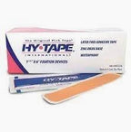 Box of Hy-Tape latex-free adhesive medical tape with a bandage strip