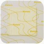 Biatain adhesive wound dressing pad with yellow pattern, hydrocolloid medical supply