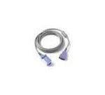 Gray medical extension cable with purple connectors for medical devices