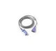Gray medical extension cable with purple connectors for medical devices