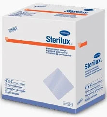 Sterilux sterile gauze pads box for medical wound care and dressing supplies