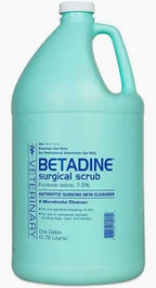 One-gallon bottle of Betadine surgical scrub for antiseptic wound cleaning