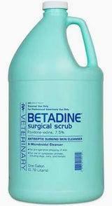 One-gallon bottle of Betadine surgical scrub for antiseptic wound cleaning