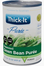 Thick-It Puree seasoned green bean purée can, gluten free, for dysphagia nutrition care.