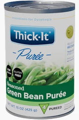 Thick-It Puree seasoned green bean purée can, gluten free, for dysphagia nutrition care.